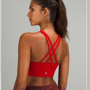 Lululemon Energy High-Neck Longline Zip Front Bra *Medium Support Dark Red Size6